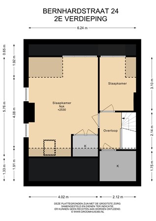 Floorplan - Bernhardstraat 24, 2351 GG Leiderdorp